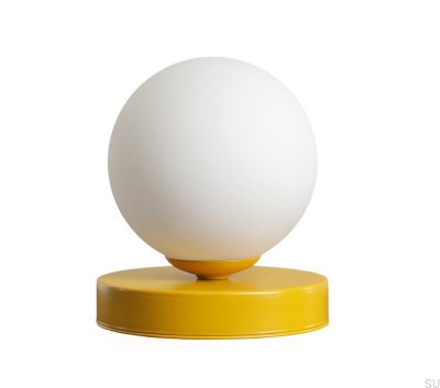 Lampe de bureau Ball S en métal moutarde