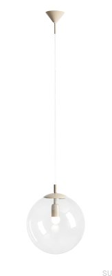 Lampe suspendue Globe en métal beige
