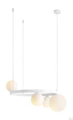 Suspension Garda 4 anneaux en métal blanc