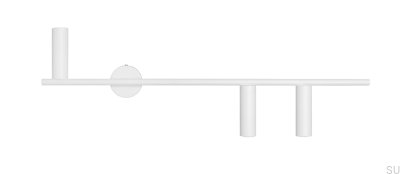 Applique murale Trevo 3 en métal blanc (droite)