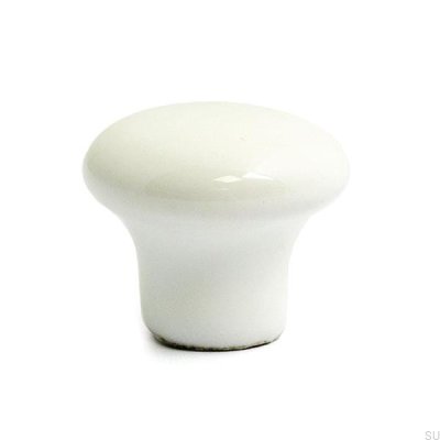 Bouton de meuble 1002 25 Porcelaine blanche