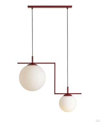Lampe suspendue en métal bordeaux Zac 2
