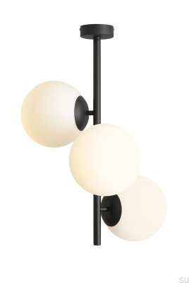 Plafonnier Fin 3 M en métal noir