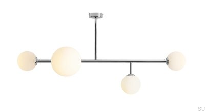 Plafonnier Dione 4 en métal argenté chromé