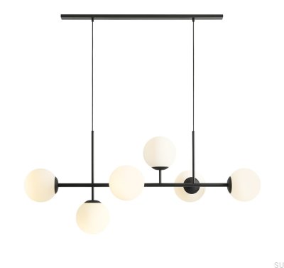 Lampe suspendue en métal noir Fin 6