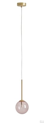 Suspension Bosso Mini 14 en laiton rose poudré multicolore