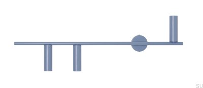 Applique murale Trevo 3 en métal bleu (gauche)