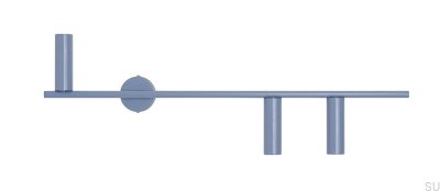 Applique murale Trevo 3 en métal bleu (droite)
