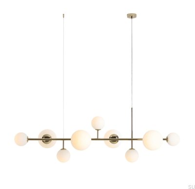 Lampe suspendue Dione 9 en métal doré