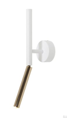 Applique Stick en métal blanc doré