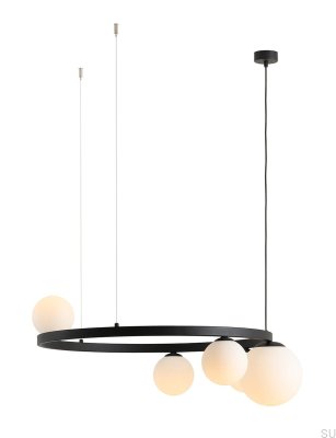 Suspension Garda 5 anneaux en métal noir