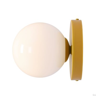 Applique murale Ball II S en métal moutarde