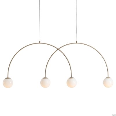 Lampe suspendue Una 4 L en métal beige