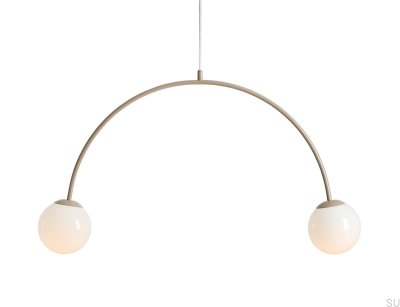 Lampe suspendue Una 2 en métal beige