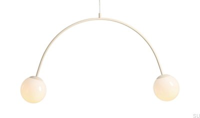 Lampe suspendue en métal crème Una 2