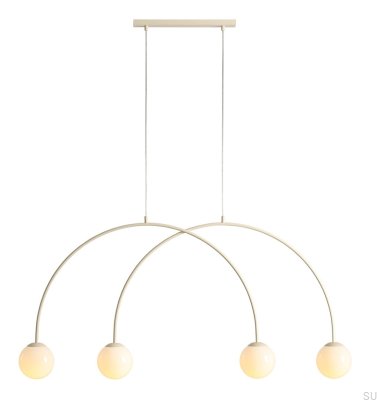 Lampe suspendue en métal crème Una 4 S