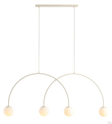 Lampe suspendue en métal crème Una 4 L