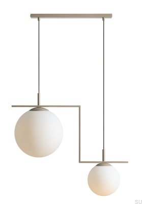 Lampe suspendue Zac 2 en métal beige