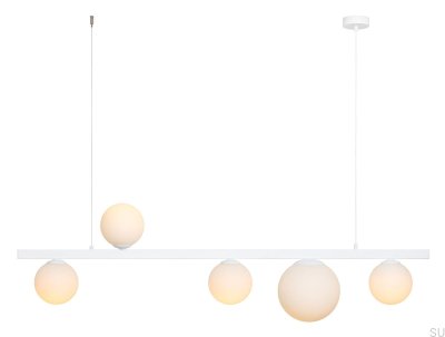 Lampe suspendue Garda 5 en métal blanc