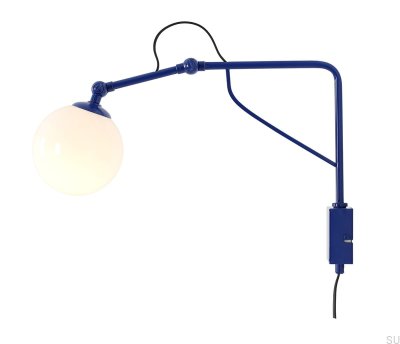 Petite applique murale en métal cobalt Soho Glass
