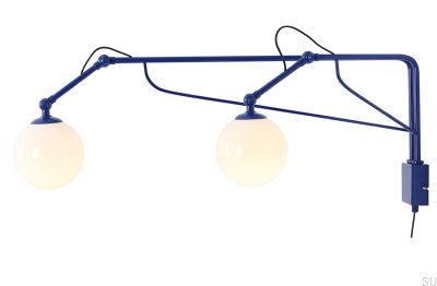 Applique murale Soho Glass 2 en métal cobalt