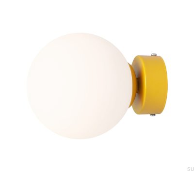 Applique murale Ball S en métal moutarde