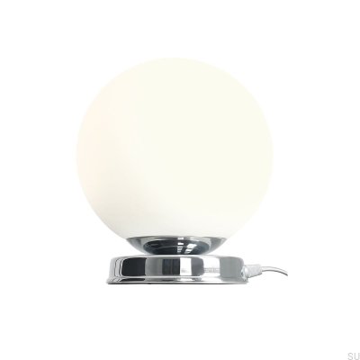 Lampe de bureau Ball M en métal argenté chromé