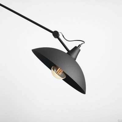 Plafonnier Melos en métal noir