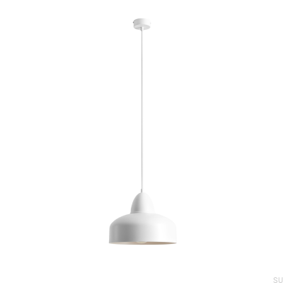 Lampe suspendue Como en métal blanc