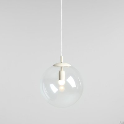 Lampe suspendue Globe Metal Crème