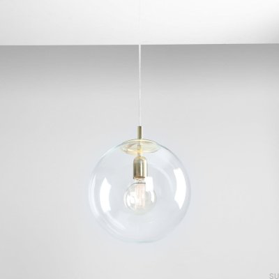 Lampe suspendue Globe en métal doré