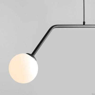 Lampe suspendue en métal noir pur