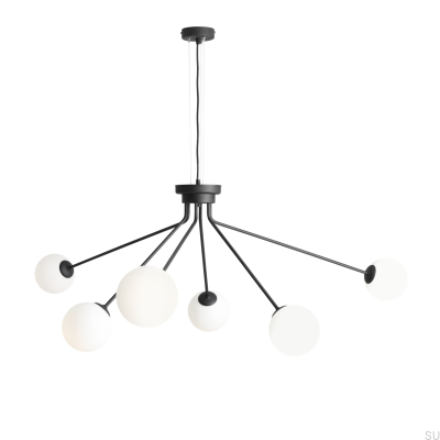 Lampe suspendue Holm 6 en métal noir