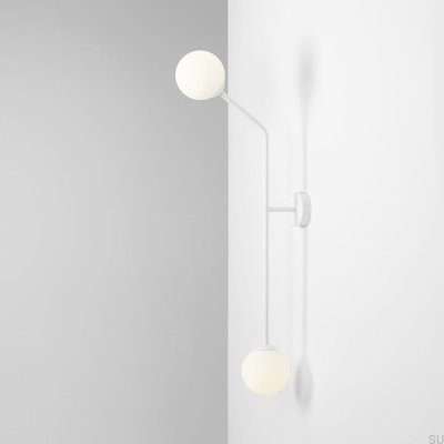 Applique murale verticale blanche en métal pur