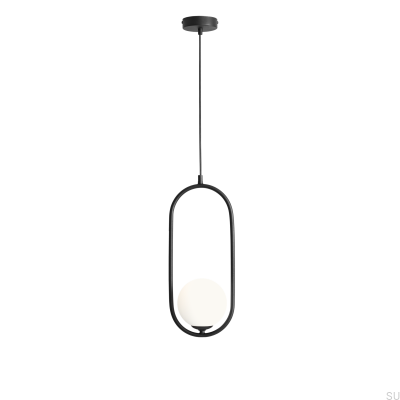 Lampe suspendue Riva en métal noir