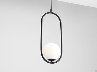 Lampe suspendue Riva en métal noir