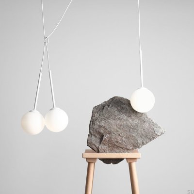 Suspension Bosso 3 en métal blanc