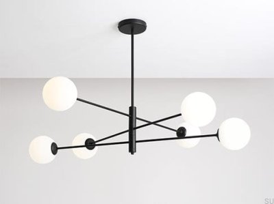 Plafonnier Homme 6 en métal noir
