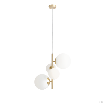 Suspension Bloom 4 en laiton brossé