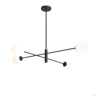Plafonnier Homme 4 en métal noir
