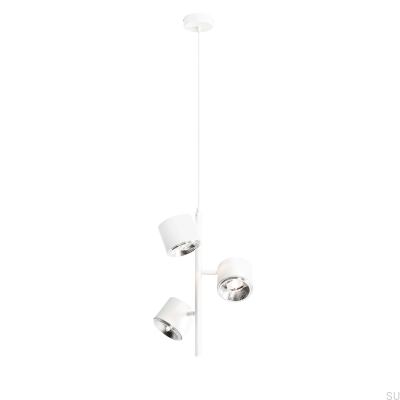 Lampe suspendue Bot 3 en métal blanc