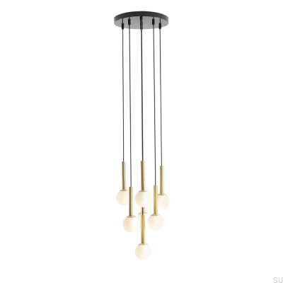 Suspension Riu 7 Ring en laiton et noir