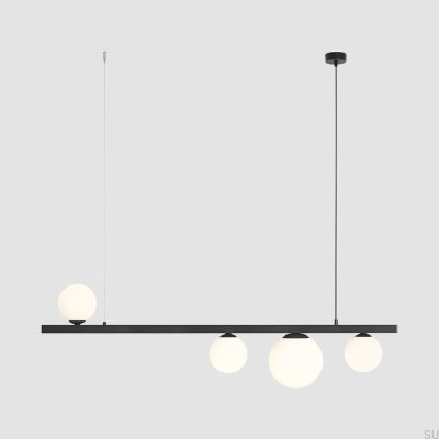 Lampe suspendue Garda 4 en métal noir