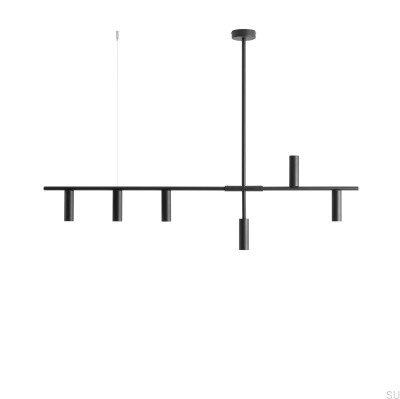 Lampe suspendue Trevo 6 en métal noir