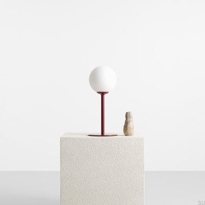 Lampe de bureau Pinne en métal bordeaux