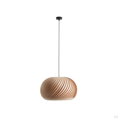 Lampe suspendue Nature Dark L en bois de hêtre