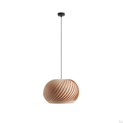 Lampe suspendue Nature Dark M en bois de hêtre