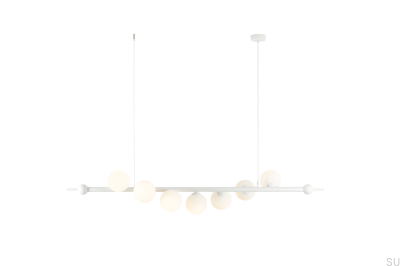 Lampe à suspension blanche en métal Wave 7
