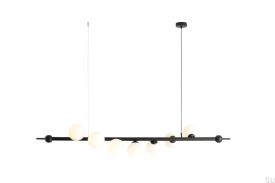 Lampe à suspension noire en métal Wave 7