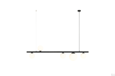 Lampe suspendue Garda 5 en métal noir